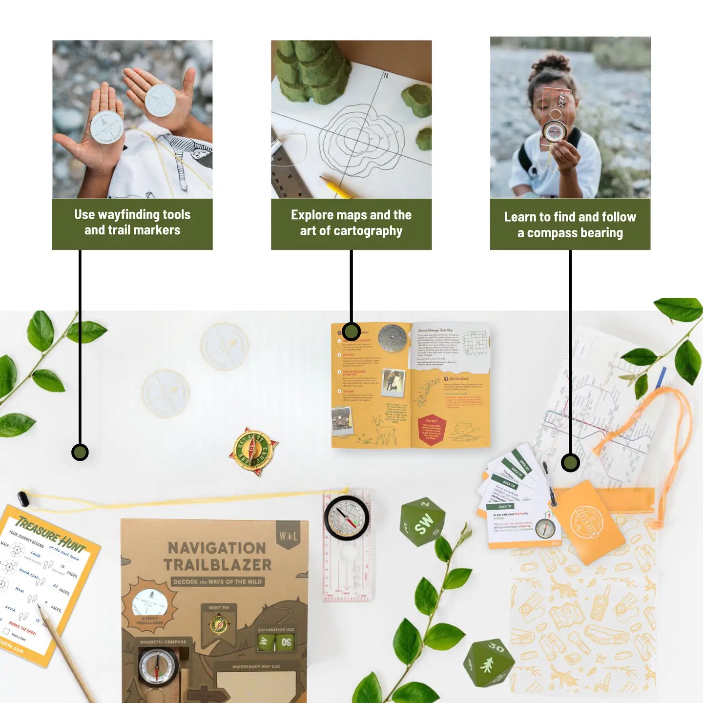 Navigation Trailblazer: Kids Navigation Kit Compass Map Skills Adventure Set